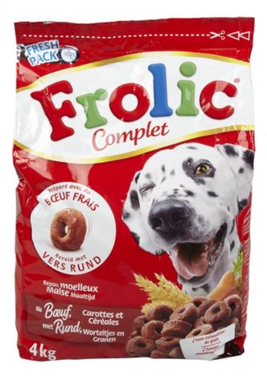 Frolic Complet - Hondenvoer met Rund, Worteltjes en granen - 4kg