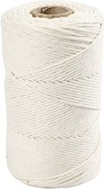 Macramé koord, off-white, L: 198 m, d: 2 mm, 330 gr/ 1 rol