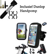 Telefoonhouder Fiets | Spatwaterdicht | Universeel | Draaibaar + Gratis Dunlop Handpomp