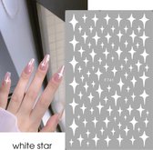 PRO-Deals | Nagelstickers | Tijdelijk x 2 |Unieke Nagel Stickers | Sterren Wit | Nail Art 3D Stickers | Nagelstickers | Nagel Decoratie | 2 x Vel Nagelstickers | Nagelplakkers