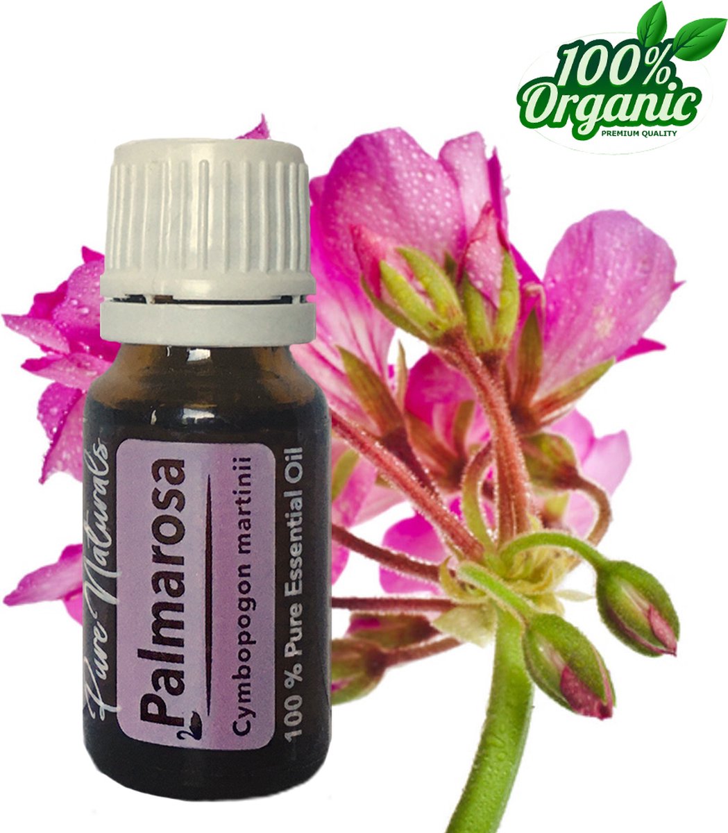 Goedkoopste Palmarosa etherische Olie 10 ml | Palmarosa Oil | 100 PUUR | Bio | Essentiële olie Aromatherapie | Olie diffuser | Pure Naturals