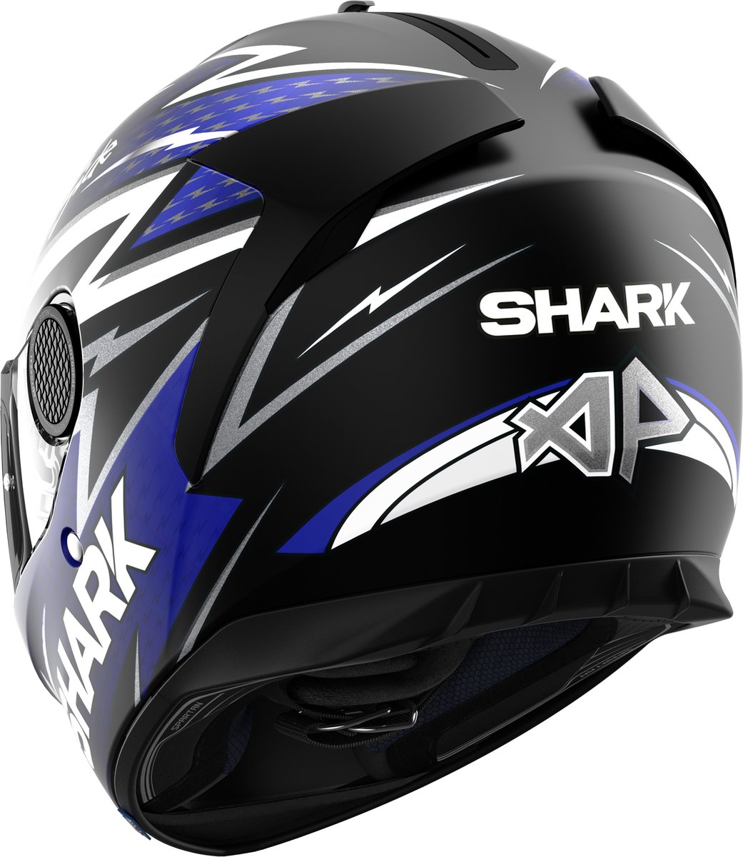 SHARK SPARTAN 1.2 ADRIAN PARASSOL Motorhelm integraalhelm Mat Zwart Blauw Zilver - Maat S – foto 3