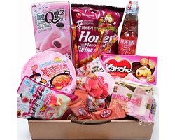 Pink Edition Candy Snack Drink Giftbox - SAMYANG Carbonara Noodle - Mochi Roll - Japan Kitkat Chocolade - Japan Ramune Drink- Asian Snoep Snack pakket - Korean Instant Ramen - Verrassingspakket - Kerstgeschenk - Relatiegeschenk