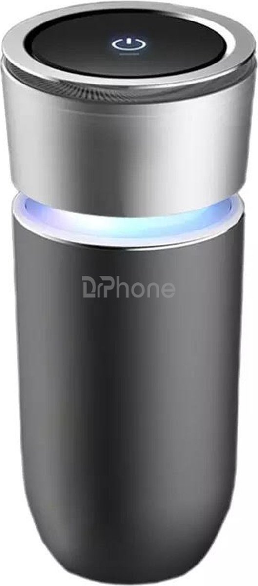 DrPhone LF1 Filter – Luchtreiniger voor voertuigen / Auto - Draagbaar – Opladen met USB – Verwijdert rook , geur en stof – Zilver