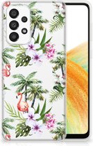 GSM Hoesje Geschikt voor Samsung Galaxy A33 5G Doorzichtig Hoesje Flamingo Palms