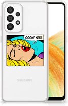 Silicone Back Case Geschikt voor Samsung Galaxy A33 5G Hoesje met Tekst Popart Oh Yes