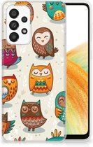 Telefoontas Geschikt voor Samsung Galaxy A33 5G Telefoonhoesje Super als Cadeautjes voor Meisjes Vrolijke Uilen