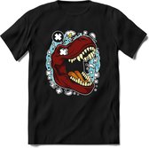 Dino Kinder T-Shirt Jongens / Meisjes  -  Leuk Dinosaurus Cadeau Shirt - grappige Spreuken, Zinnen en Teksten. Maat 158/164