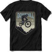 Downhill | TSK Studio Mountainbike kleding Sport T-Shirt | Grijs | Heren / Dames | Perfect MTB Verjaardag Cadeau Shirt Maat L