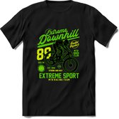 Extreme Downhill | TSK Studio Mountainbike kleding Sport T-Shirt | Limegroen | Heren / Dames | Perfect MTB Verjaardag Cadeau Shirt Maat M