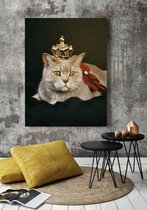 Schilderij | Kat | Koning | 100 cm x 70 cm