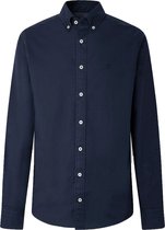 Hackett - Overhemd Garment Dyed Navy - L - Heren - Slim-fit