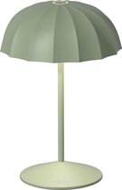 Sompex Tafellamp Ombrellino | Led | Groen - indoor / outdoor / voor binnen en buiten met oplaadstation USB voor draadloos opladen - 2700-3000k - kleur in warm of koel wit instelbaar - Design acculamp