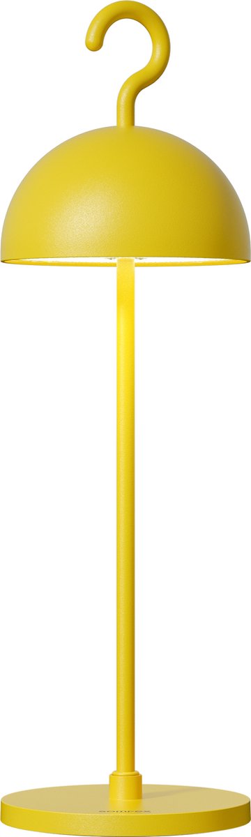 Sompex Tafellamp of hanglamp Hook | Led | Geel - indoor / outdoor / voor binnen en buiten met oplaadkabel USB - 2700-3000k - kleur in warm of koel wit instelbaar - Design accu(tafel)lamp