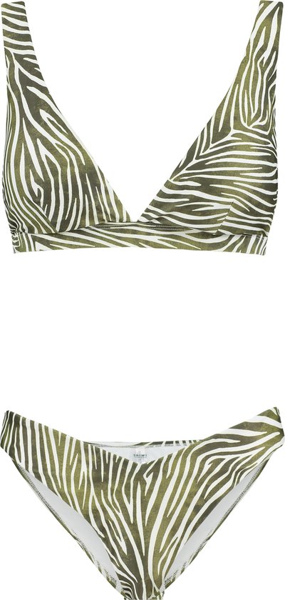 Shiwi AMY bikini set ZANZIBAR ZEBRA - palmtree green - 34