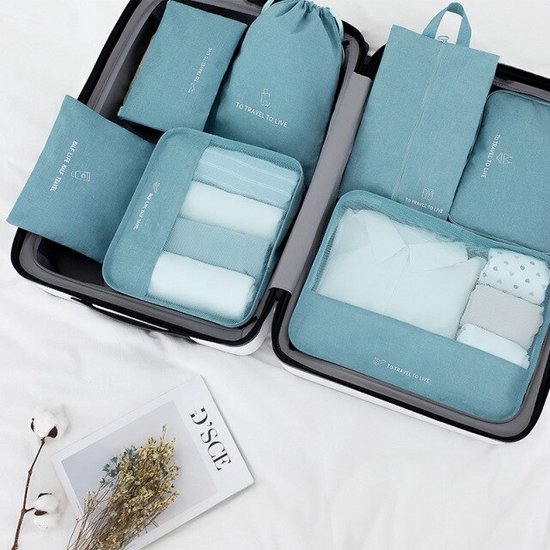Packing Cubes Set 7-Delig - Organizer voor koffer en backpack - Blauw