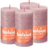 Bolsius - Rustieke Kaars - 4 Stuks - Oud Roze - 13cm