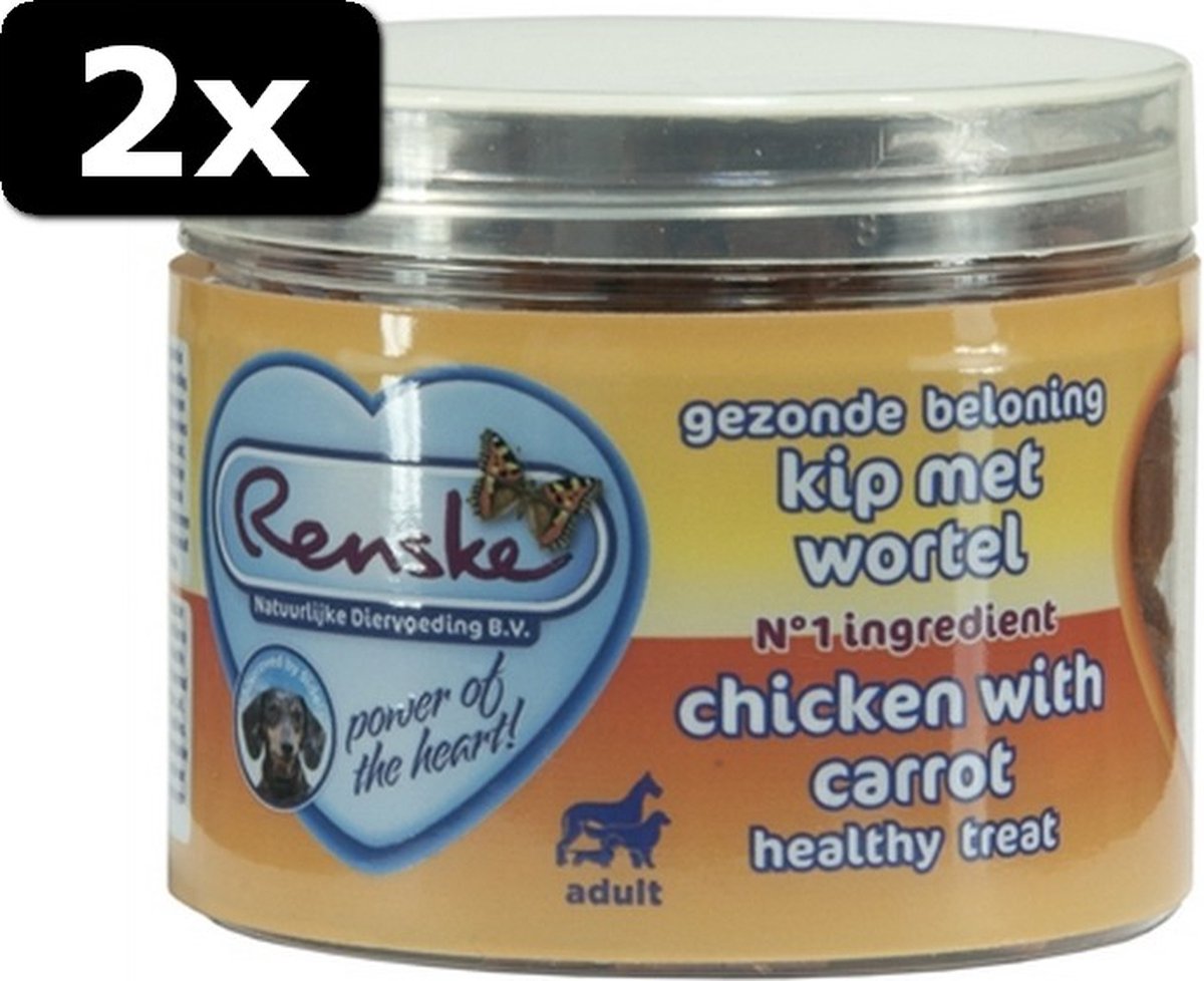 2x RENSKE HOND MINI HART K/W 100GR