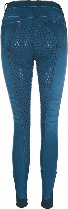 HKM Rijbroek Summer Denim Easy Siliconen zitvlak - maat 38 - jeansblue |  bol.com