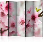 Walljar - Vouwscherm - Spring, blooming tree - pink flowers II [Room Dividers]