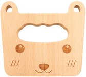 Kindermes Hout | Houten Kindermes | Kiddicutter | Houten Hakmes Beer | Keukenaccessoires | Kinderkoksmes | Veilig Kindermes | Mes voor Kinderen