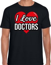 I love doctors verkleed t-shirt zwart - heren - Verkleed outfit / kleding XL