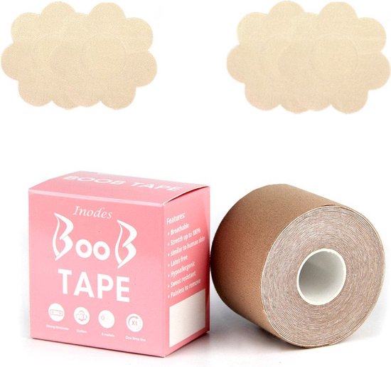 Boob tape 5 Meter (2,5 cm breed) - beige - Plak BH - Strapless BH