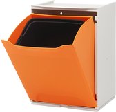 Wandprullenbak / Afvalbak voor Recycling - Vrijstaand - Stapelbaar - Wandmontage - Oranje