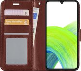 Hoes Geschikt voor Samsung A33 Hoesje Book Case Hoes Flip Cover Wallet Bookcase - Bruin.