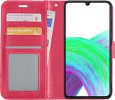 Samsung Galaxy A33 Hoes Bookcase Donker Roze - Flipcase Donker Roze - Samsung Galaxy A33 Book Cover - Samsung Galaxy A33 Hoesje Donker Roze