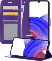 Hoesje Geschikt voor Samsung A33 Hoesje Book Case Hoes Wallet Cover - Hoes Geschikt voor Samsung Galaxy A33 Hoesje Bookcase Hoes - Paars