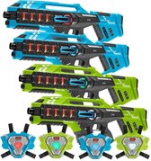Light Battle Connect Mega Blasters- 4 laserguns + 4 lasergame vesten - Met unieke anti-cheat functie - lasergame set voor 4 spelers