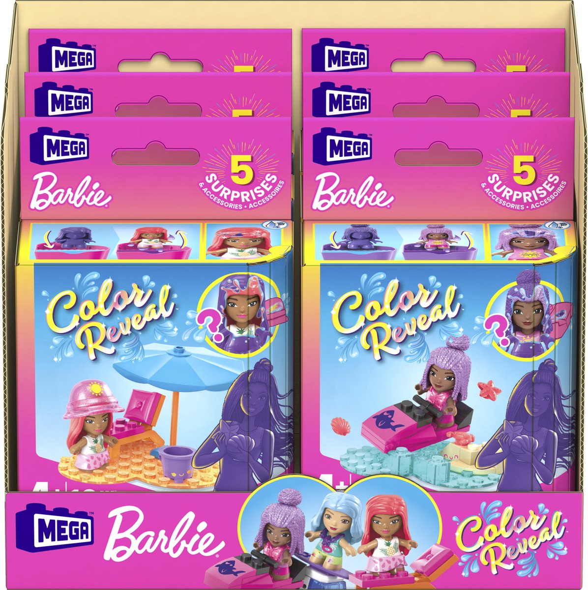 Mega Construx Barbie Barbie Color Reveal Buildable Collectable