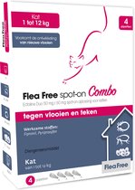 Flea Free Spot-On Combo Kat - Anti vlooien en tekenmiddel - 4 pip