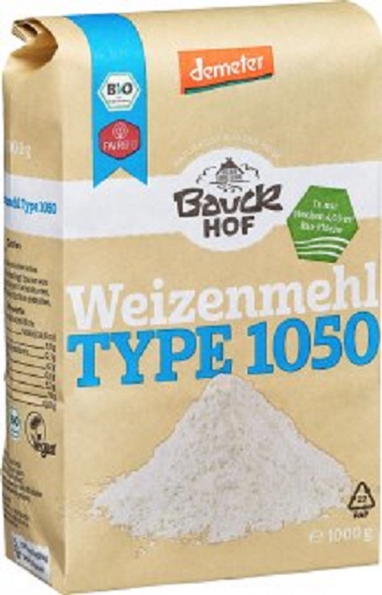 Baukhof - Tarwemeel - Tarwebloem - Meel - Bloem - Type 1050 - Biologisch -  6-pack - 6... | bol.com