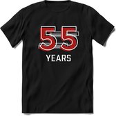 55 Years - Feest kado T-Shirt Heren / Dames - Rood / Grijs - Perfect Verjaardag Cadeau Shirt - grappige Spreuken, Zinnen en Teksten. Maat M