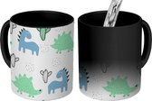 Magische Mok - Foto op Warmte Mokken - Koffiemok - Dinosaurus - Cactus - Patronen - Magic Mok - Beker - 350 ML - Theemok