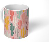 Mok - Koffiemok - Cactus - Patronen - Roze - Mokken - 350 ML - Beker - Koffiemokken - Theemok