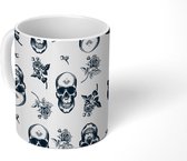 Mok - Koffiemok - Tieners - Skull - Bloemen - Patronen - Mokken - 350 ML - Beker - Koffiemokken - Theemok