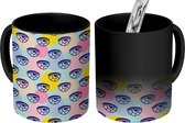 Magische Mok - Foto op Warmte Mokken - Koffiemok - Pubers - Ogen - Patroon - Stippen - Magic Mok - Beker - 350 ML - Theemok