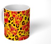 Mok - Koffiemok - Neon - Bloemen - Cheetah - Patronen - Mokken - 350 ML - Beker - Koffiemokken - Theemok