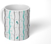 Mok - Koffiemok - Vogel - Bomen - Patronen - Mokken - 350 ML - Beker - Koffiemokken - Theemok