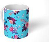 Mok - Koffiemok - Vogel - Bloemen - Patronen - Mokken - 350 ML - Beker - Koffiemokken - Theemok