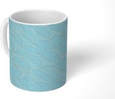 Mok - Koffiemok - Patroon - Vogel - Blauw - Mokken - 350 ML - Beker - Koffiemokken - Theemok
