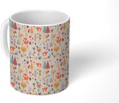 Mok - Koffiemok - Vos - Bloemen - Regenboog - Kinderen - Design - Mokken - 350 ML - Beker - Koffiemokken - Theemok