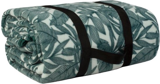 Mistral Home Picknickkleed - 200x200 cm - Waterafstotend - Met handvat - Botanical groen, wit