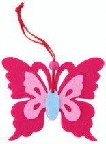 decoratiehanger vlinder vilt 9 cm roze