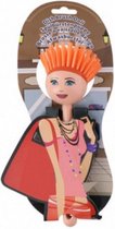 afwasborstel pop 18,5 x 7 cm roze/oranje