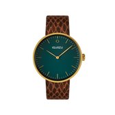 Iguazu horloge Sunset Gold "Zara" - 39 MM - Upcycled leer