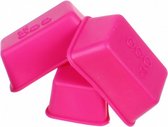 bakvorm 6,7 x 7,5 cm siliconen fuchsia 3 stuks